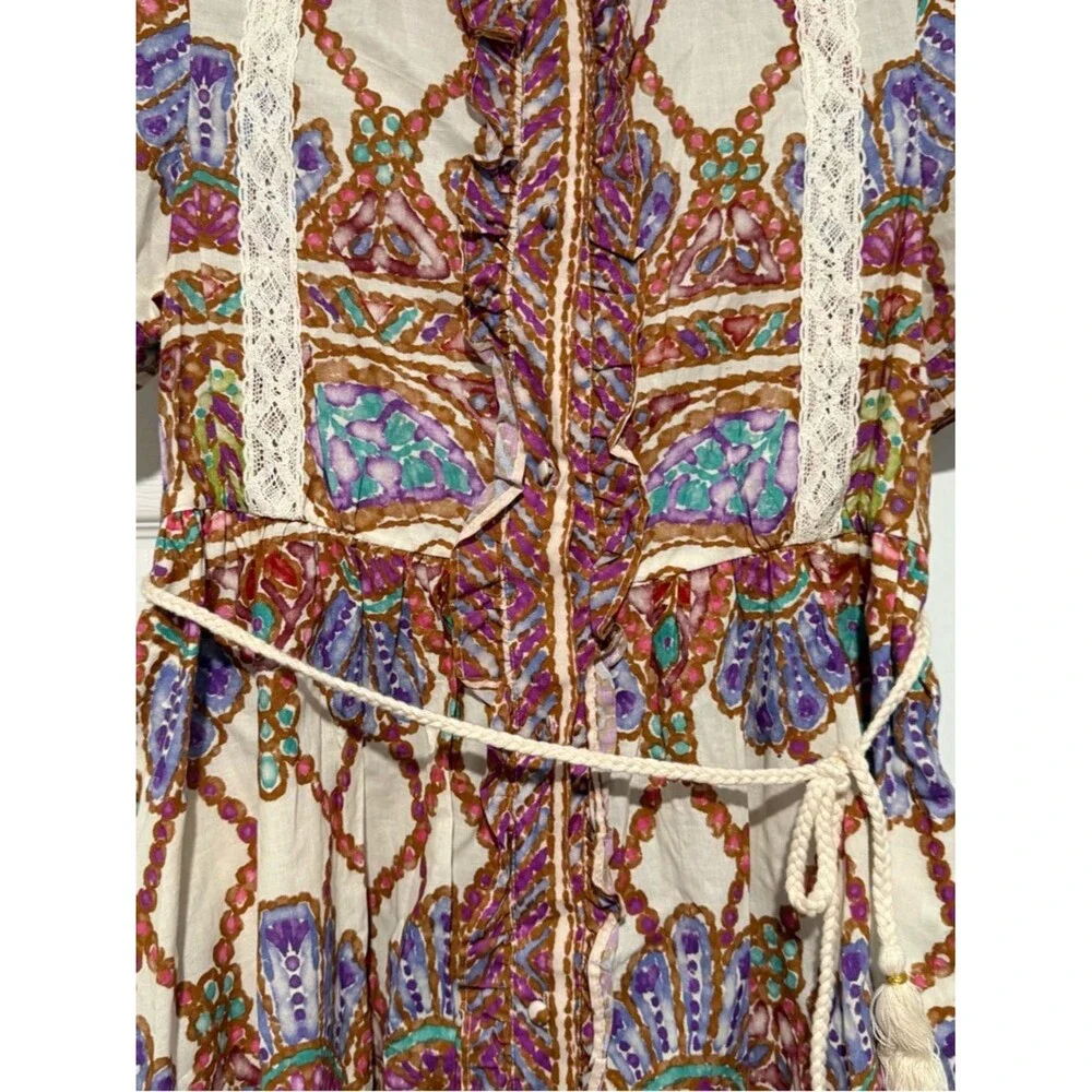 Dream Catcher Women’s Colorful Paisley Poly Mini Shirtdress Size 34 / XS
